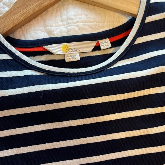 Boden Imogen Breton Stripe Long Sleeve Cotton Dress Sz 6 Navy White Preppy NWOT - Picture 10 of 15